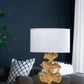A&B Home 17" x 30" Bundle of 10 Gold Ginkgo Leaf Table Lamp with Marble Base and White Drum Shade