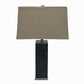 A&B Home 18" x 22" Square Black Resin Inlay Table Lamp With Rectangular Beige Shade