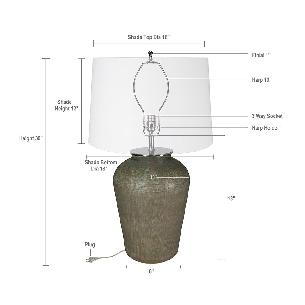 A&B Home 18" x 29" Bundle of 15 Round Taupe Table Lamp With White Tapered Drum Shade