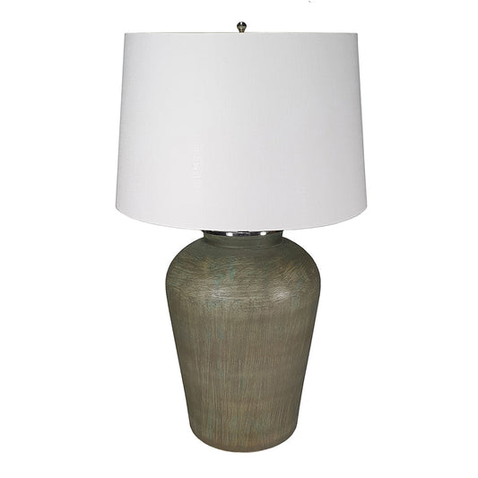 A&B Home 18" x 29" Bundle of 15 Round Taupe Table Lamp With White Tapered Drum Shade