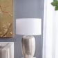 A&B Home 18" x 30" Bundle of Round 8 Silver Base Table Lamp With White Drum-Shaped Shade