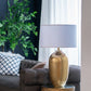 A&B Home 18" x 31" Bundle of 8 Round Gold Base Table Lamp With White Drum-Shaped Shade