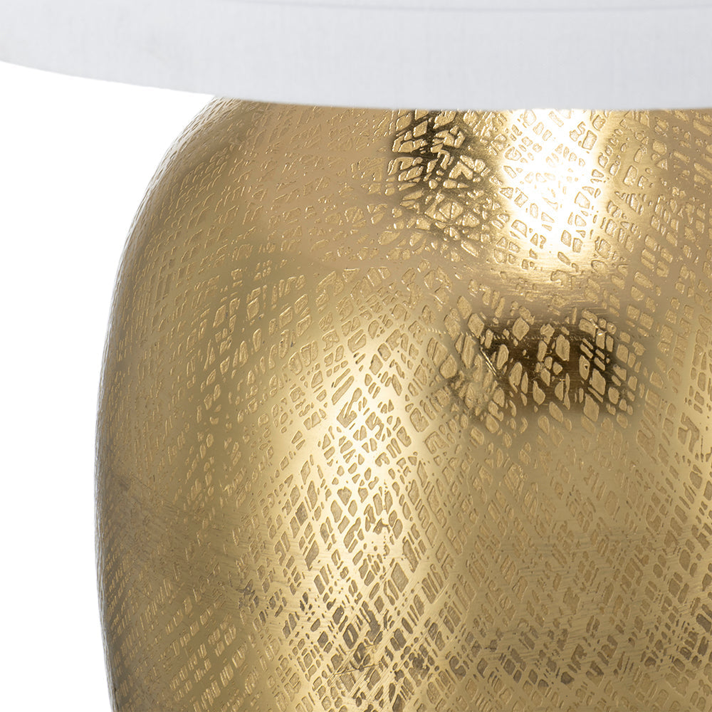 A&B Home 18" x 31" Bundle of 8 Round Gold Base Table Lamp With White Drum-Shaped Shade