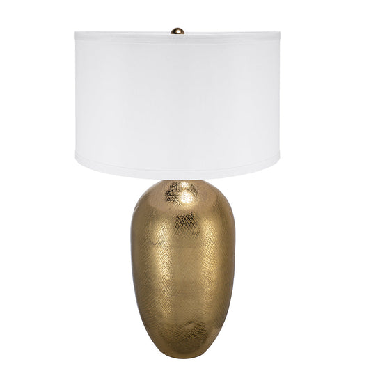 A&B Home 18" x 31" Bundle of 8 Round Gold Base Table Lamp With White Drum-Shaped Shade