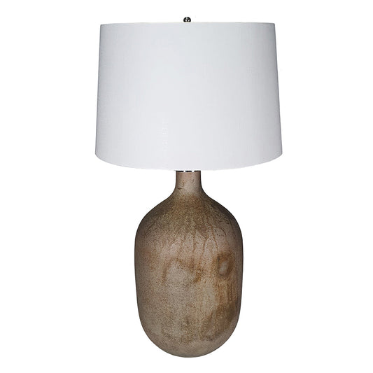 A&B Home 18" x 32" Bundle of 12 Brown Round Table Lamp With White Tapered Drum Shade