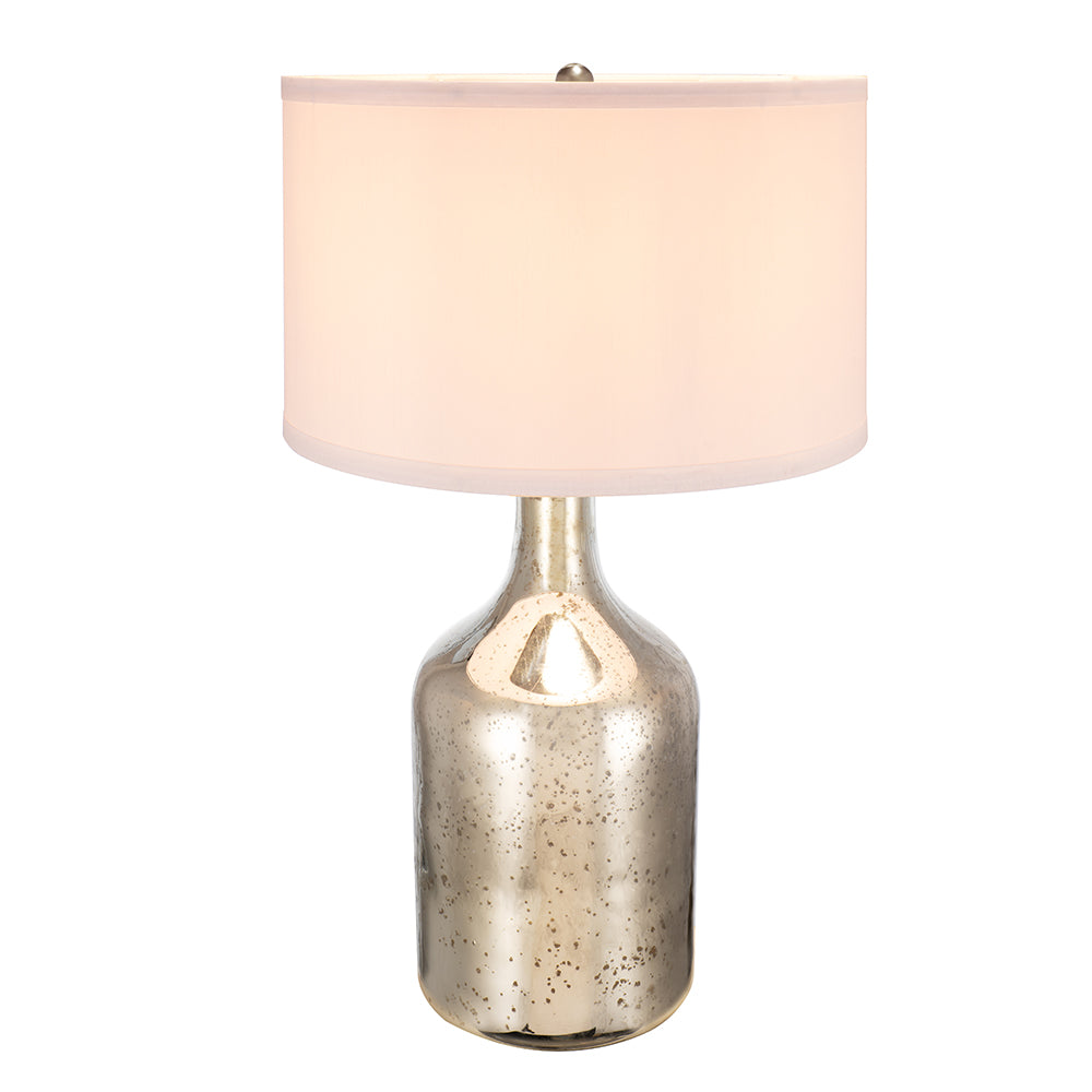 A&B Home 18" x 32" Bundle of 9 Silver Round Table Lamp with White Fabric Shade