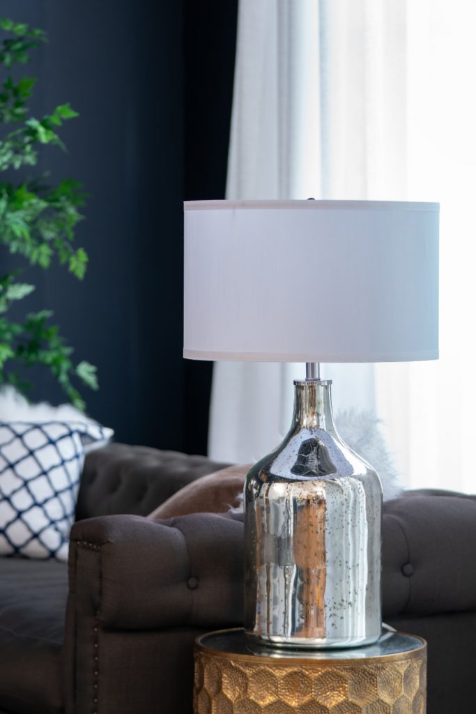 A&B Home 18" x 32" Bundle of 9 Silver Round Table Lamp with White Fabric Shade