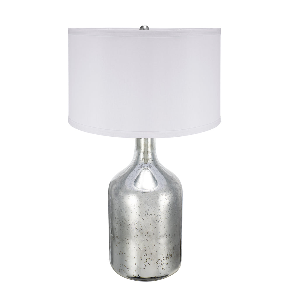 A&B Home 18" x 32" Bundle of 9 Silver Round Table Lamp with White Fabric Shade