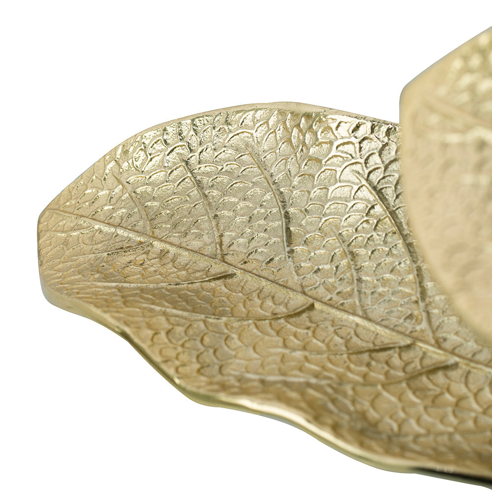 A&B Home 19" x 11" Gold and White Three-Delicate Leaves Design Table Lamp