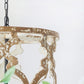 A&B Home 19" x 23" 3-Light Whitewash Wooden Chandelier With Black Metal Fixture