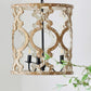 A&B Home 19" x 23" 3-Light Whitewash Wooden Chandelier With Black Metal Fixture
