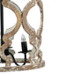 A&B Home 19" x 23" 3-Light Whitewash Wooden Chandelier With Black Metal Fixture