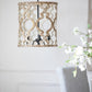 A&B Home 19" x 23" 3-Light Whitewash Wooden Chandelier With Black Metal Fixture