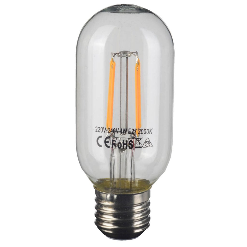 A&B Home 2" x 4" Bundle of 174 Tubular-Shaped T45 Filament Led Clear Bulb 4 Watts Fits E26 Fixture