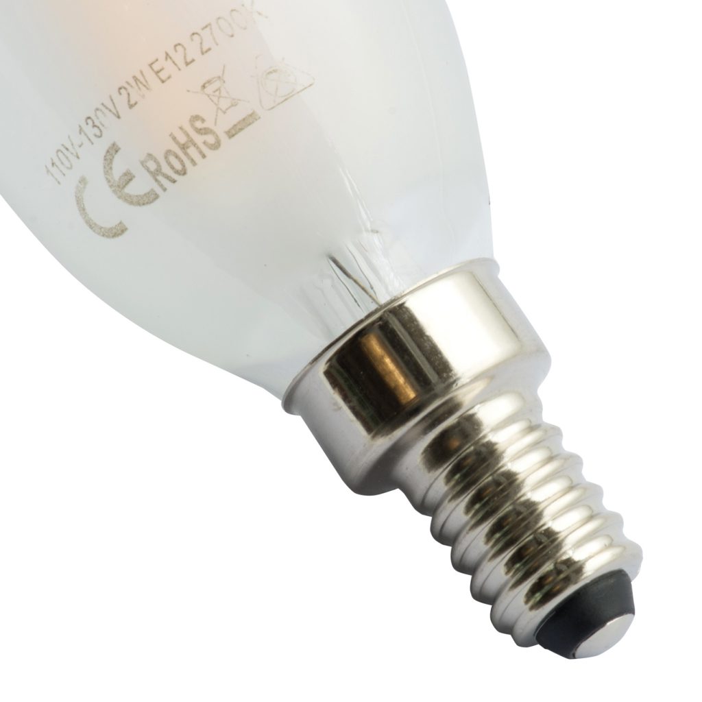 A&B Home 2" x 5" Set of 8 Bundle of 68 Edison C35 Matte White Led Bulb 2 Watts