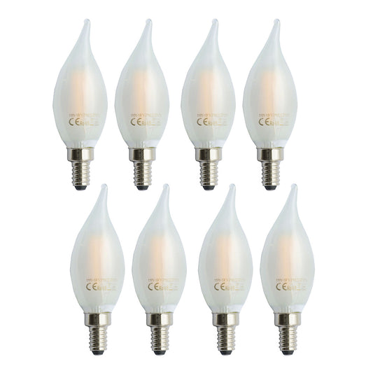 A&B Home 2" x 5" Set of 8 Bundle of 68 Edison C35 Matte White Led Bulb 2 Watts
