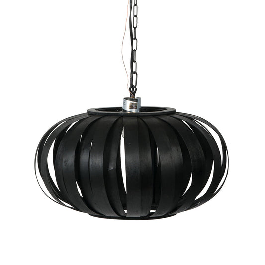 A&B Home 20" x 10" 1-Light Round Silky Black Bamboo Chandelier