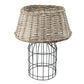 A&B Home 20" x 24" Bundle of 10 Round Black Cage Metal Base With Natural Rattan Shade