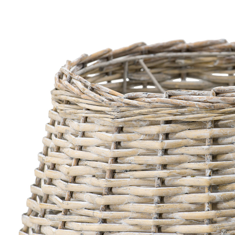 A&B Home 20" x 24" Bundle of 10 Round Black Cage Metal Base With Natural Rattan Shade