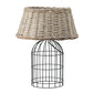 A&B Home 20" x 24" Bundle of 10 Round Black Cage Metal Base With Natural Rattan Shade