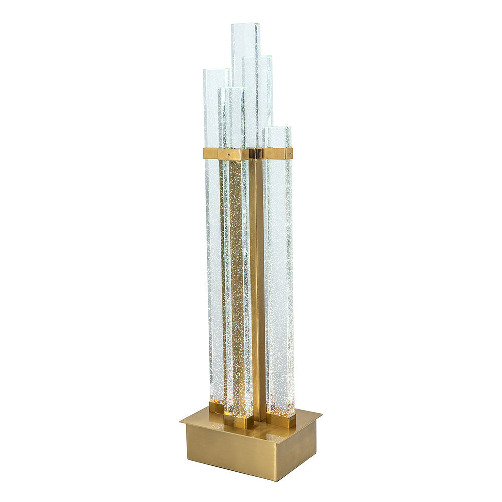A&B Home 22" x 80" Bundle of 7 Crystal Table Lamp With Gold Metal Base