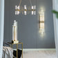A&B Home 22" x 80" Bundle of 7 Crystal Table Lamp With Gold Metal Base