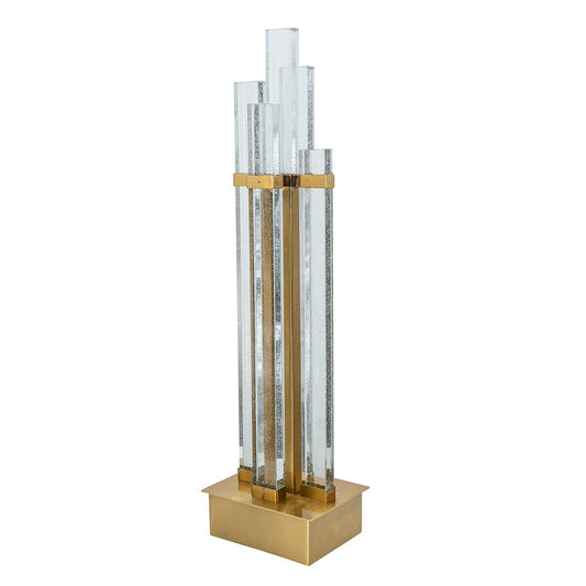 A&B Home 22" x 80" Bundle of 7 Crystal Table Lamp With Gold Metal Base