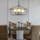 A&B Home 26" x 22" 4-Light Geometric Shape Black Metal Frame and Opaque Glass Chandelier
