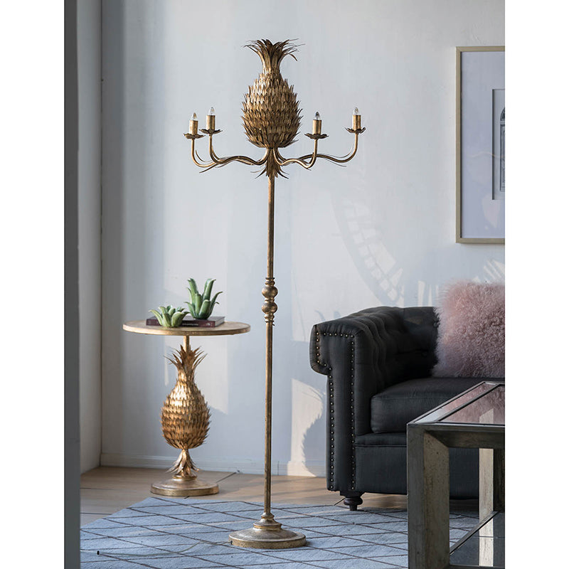 A&B Home 26" x 70" Bundle of 4 Gold Pineapple Floor Lamp