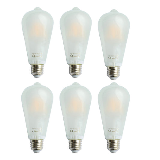 A&B Home 3" x 6" Set of 6 ST64 Matte White Filament Led Bulb 4 Watts