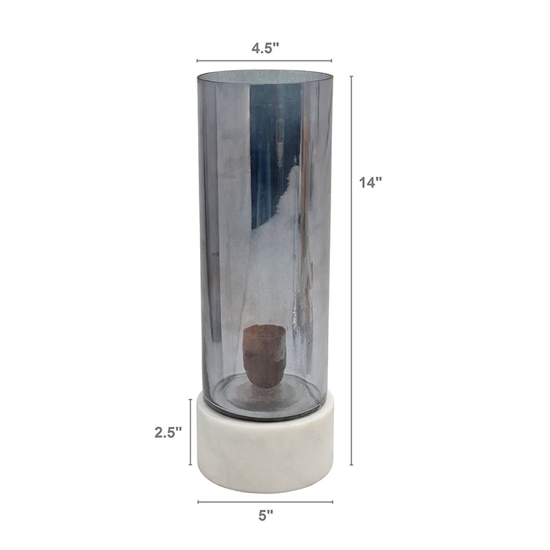 A&B Home 5" x 14" Bundle of 23 Cylinder-Shaped Marble Gray Luster Glass Table Lamp