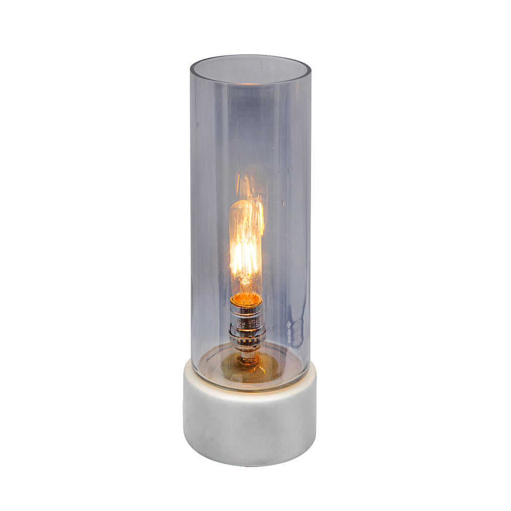 A&B Home 5" x 14" Bundle of 23 Cylinder-Shaped Marble Gray Luster Glass Table Lamp