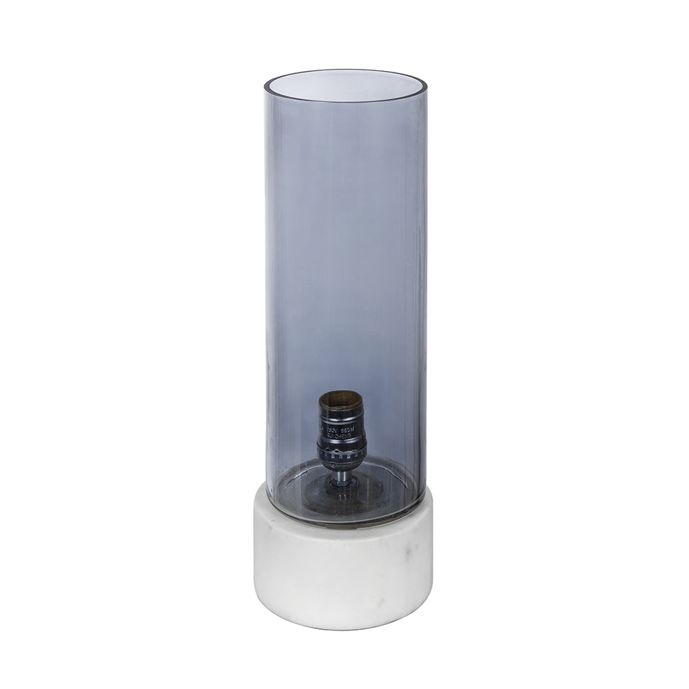 A&B Home 5" x 14" Bundle of 23 Cylinder-Shaped Marble Gray Luster Glass Table Lamp