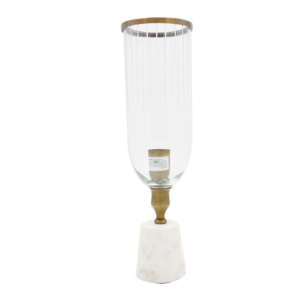 A&B Home 5" x 19" Bundle of 21 Lamp With Marble Base & Sun Cutwork On Glass