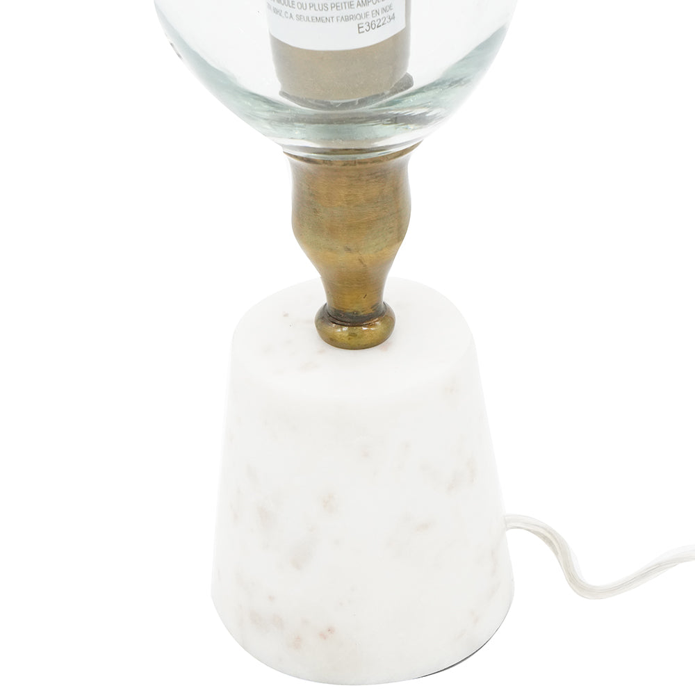 A&B Home 5" x 19" Bundle of 21 Lamp With Marble Base & Sun Cutwork On Glass
