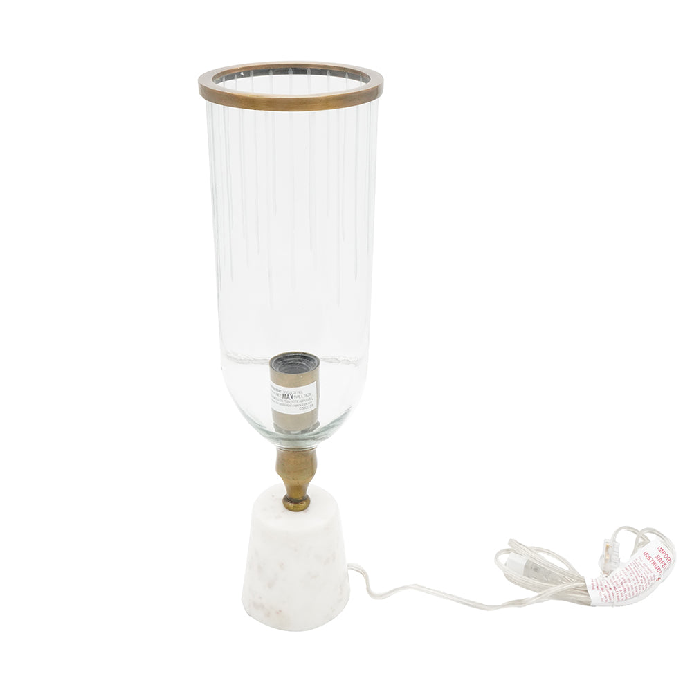A&B Home 5" x 19" Bundle of 21 Lamp With Marble Base & Sun Cutwork On Glass