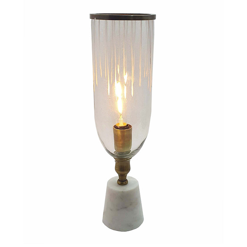 A&B Home 5" x 19" Bundle of 22 Antique Brass Lamp With Marble Base & Sun Cutwork On Glass