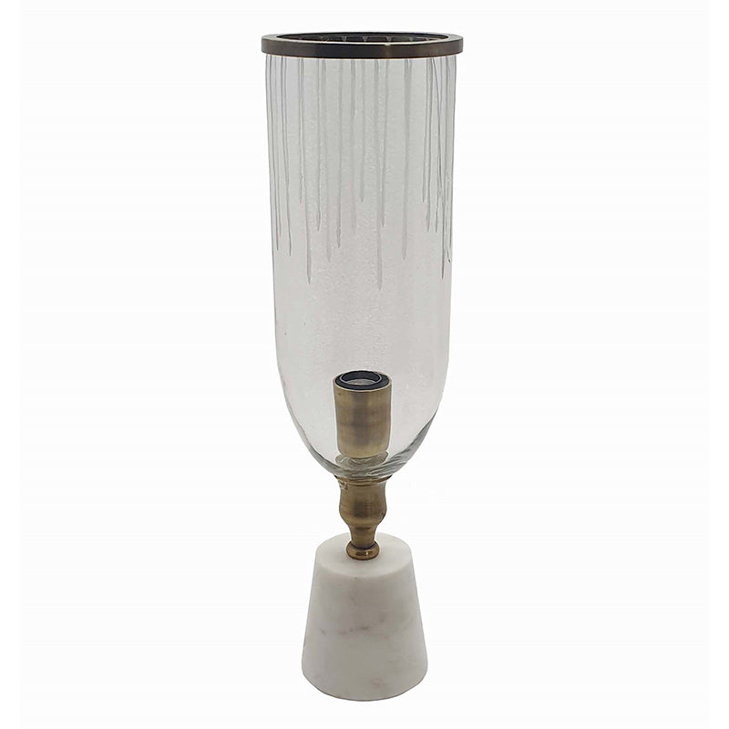 A&B Home 5" x 19" Bundle of 22 Antique Brass Lamp With Marble Base & Sun Cutwork On Glass