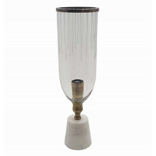 A&B Home 5" x 19" Bundle of 22 Antique Brass Lamp With Marble Base & Sun Cutwork On Glass
