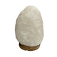 A&B Home 5" x 8" White Himalayan Salt and Wooden Base Table Lamp