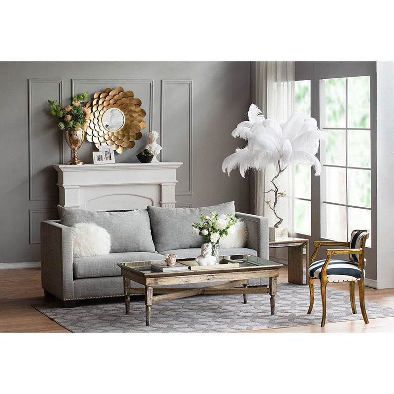 A&B Home 51" x 43" Bundle of 2 White Feather Table Lamp
