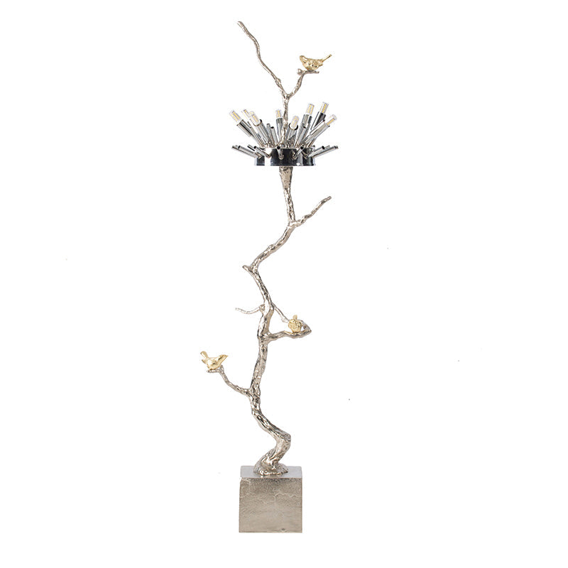 A&B Home 51" x 43" Bundle of 2 White Feather Table Lamp