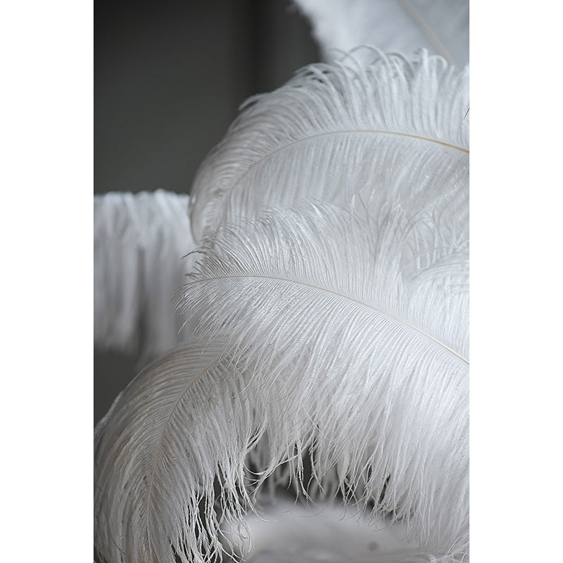 A&B Home 51" x 43" Bundle of 2 White Feather Table Lamp