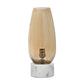 A&B Home 6" x 15" Bundle of 21 Curved Flute-Shaped Gold Luster Glass Table Lamp With White Marble Base