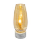 A&B Home 6" x 15" Bundle of 21 Curved Flute-Shaped Gold Luster Glass Table Lamp With White Marble Base