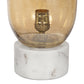 A&B Home 6" x 15" Bundle of 21 Curved Flute-Shaped Gold Luster Glass Table Lamp With White Marble Base