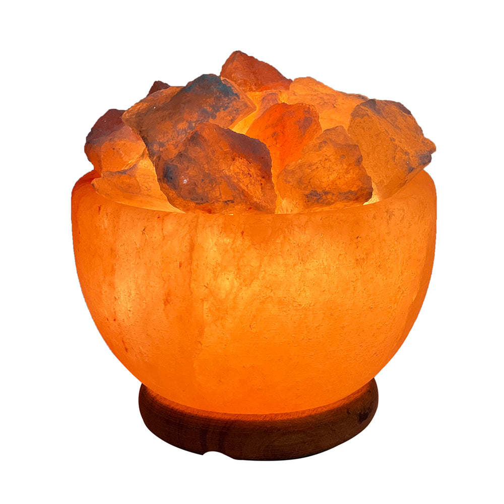 A&B Home 6" x 6" Bundle of 57 Pink Himalayan Salt Lamp with Crystal Chunk Shape and Wooden Base