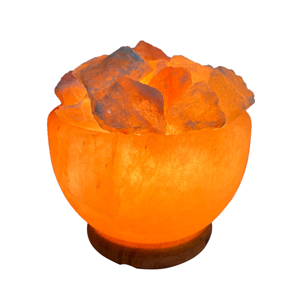 A&B Home 6" x 6" Bundle of 57 Pink Himalayan Salt Lamp with Crystal Chunk Shape and Wooden Base