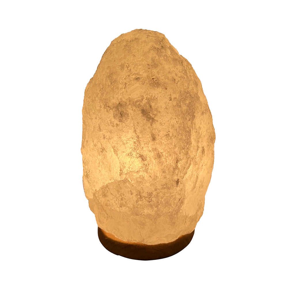 A&B Home 6" x 9" Bundle of 103 White Himalayan Salt and Wooden Base Table Lamp
