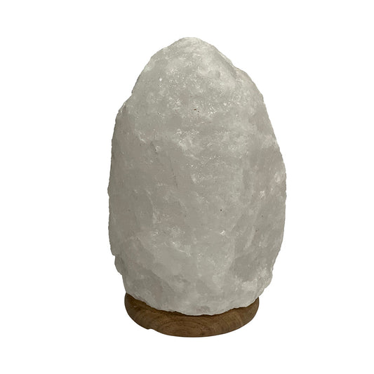 A&B Home 6" x 9" Bundle of 103 White Himalayan Salt and Wooden Base Table Lamp